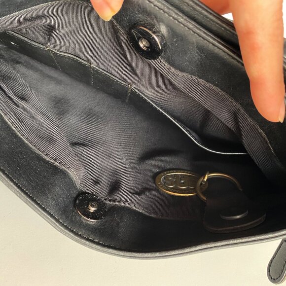 SAS Leather Bucket Handbag Shoulder Crossbody Adjustable Strap Black - Picture 6 of 16